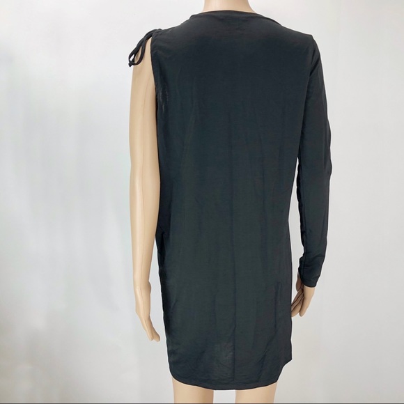 New Zara Trafaluc one shoulder black small dress - Picture 6 of 8
